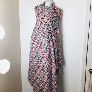 Zara multicolor knit blanket scarf women long thick cozy warm